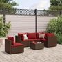 Voir la diapositive 1 : VIDAXL Salon de jardin 6 pcs avec coussins Marron Resine tressee