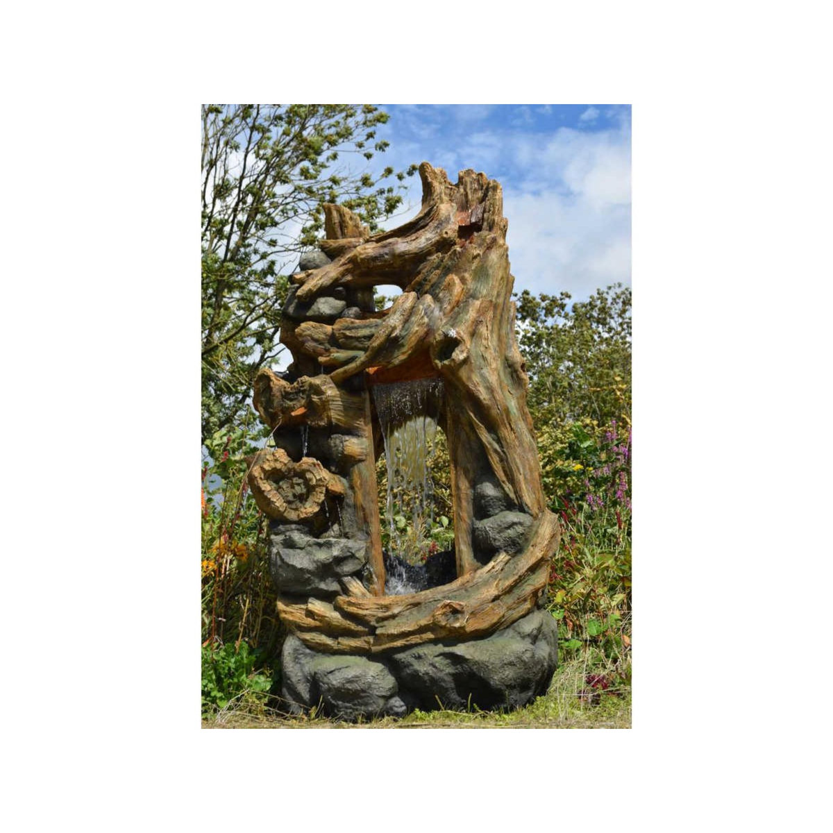 Ubbink Fontaine de jardin Kalloni vieux troncs d'arbre avec éclairage LED - Ubbink