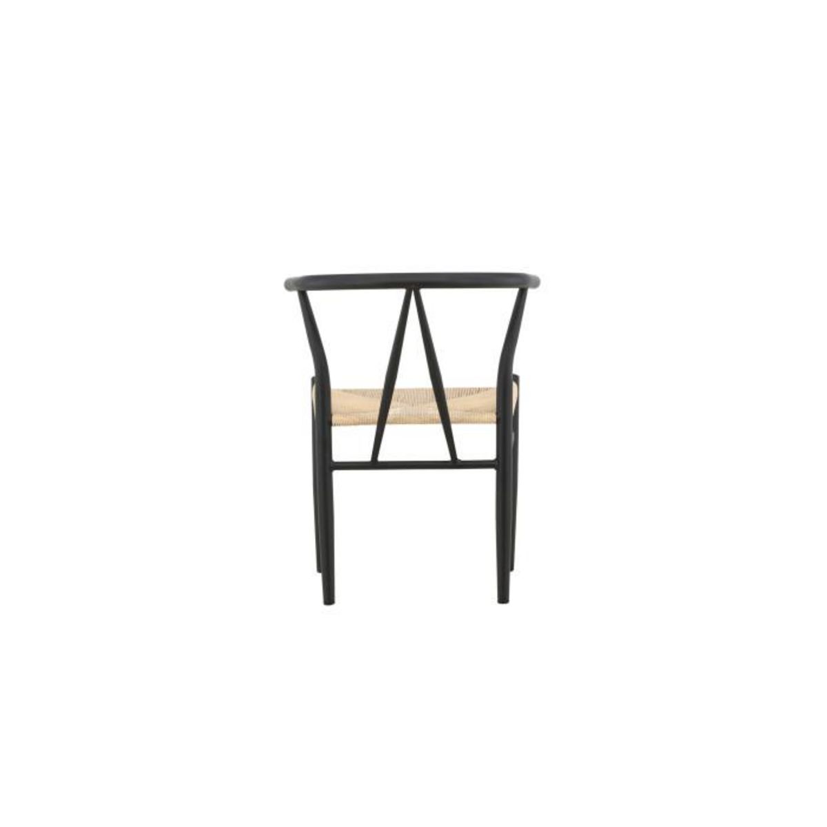 Paris Prix Chaise en Rotin  Alfons  72cm Noir