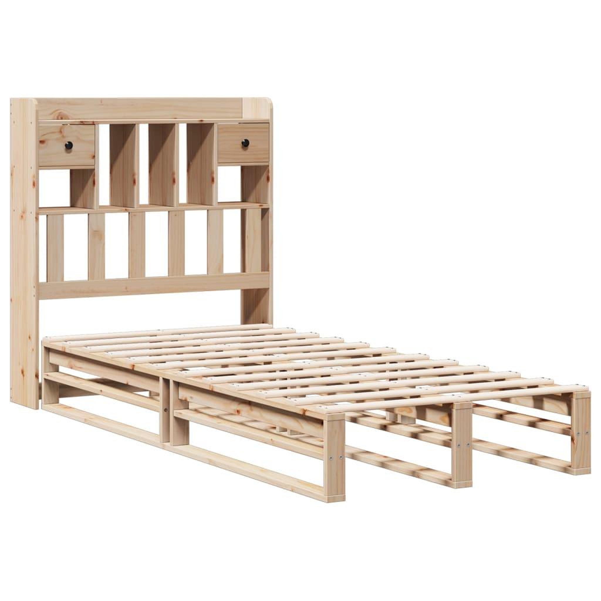 Voir la diapositive 3 : VIDAXL Lit bibliotheque sans matelas 90x200 cm bois de pin massif