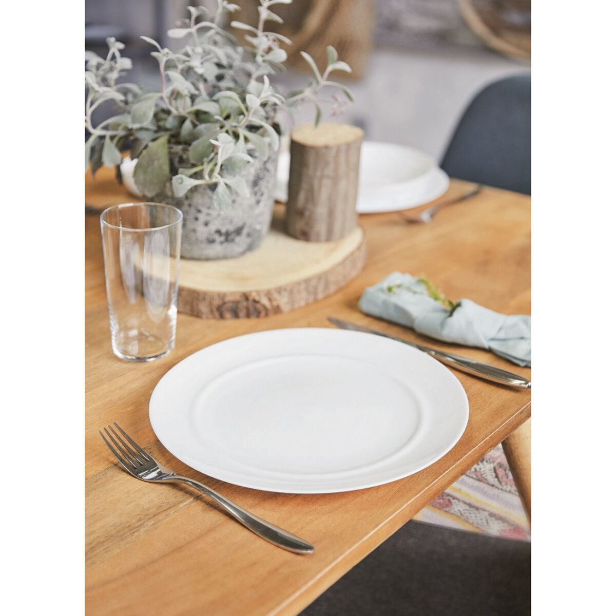 LUMINARC Service d'assiettes de 18 pièces ALEXI opale blanc 