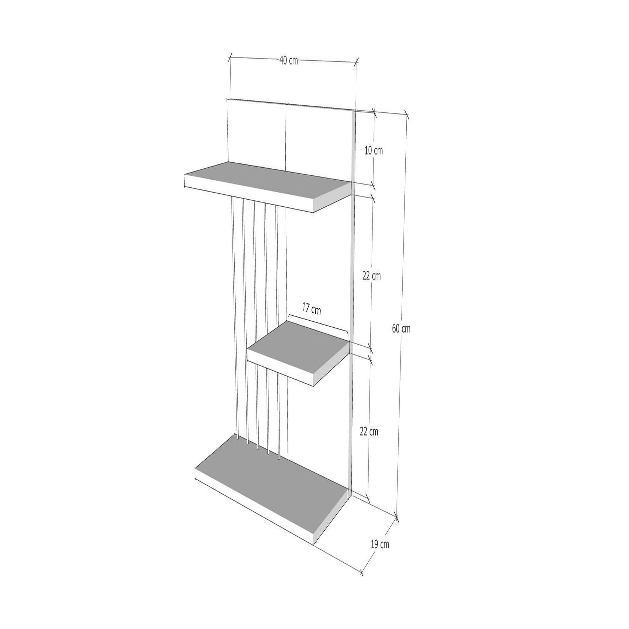 Habitat et Jardin Étagère murale en bois  kinik  - 40 x 19 x 60 cm - blanc