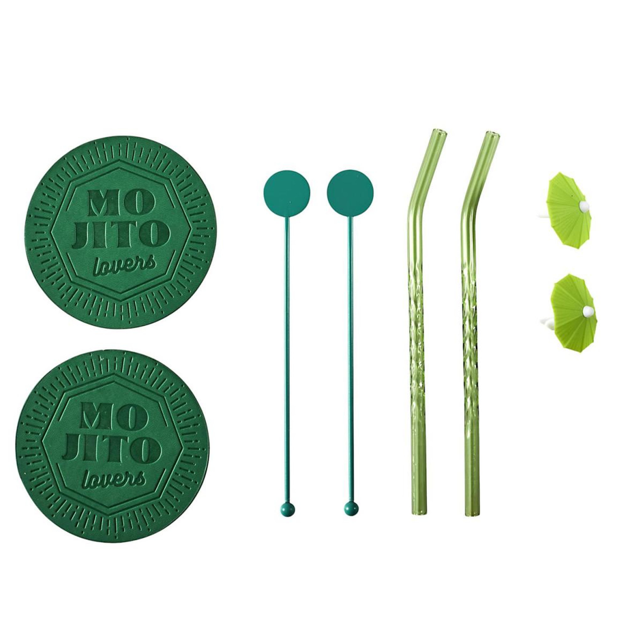 Voir la diapositive 4 : COOK CONCEPT Coffret cocktail 10 pièces  mojito  12cm vert