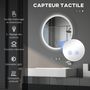 Voir la diapositive 4 : KLEANKIN Miroir rond lumineux LED de salle de bain Ø 60 cm mural avec éclairage 3 couleurs interrupteur tactile système antibuée 29 W gris