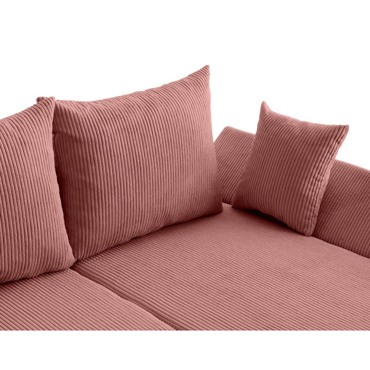 BEST MOBILIER Mike - canapé d'angle réversible - 4 places - convertible avec coffre - en velours côtelé