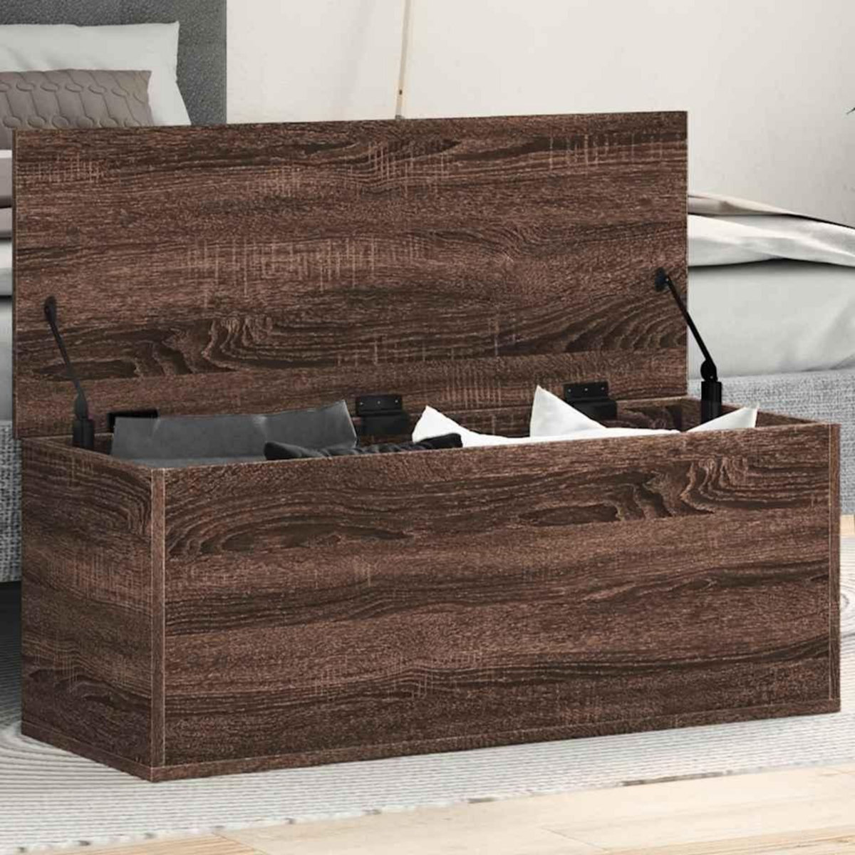 VIDAXL Boîte de rangement chene marron 90x35x35 cm bois d'ingenierie