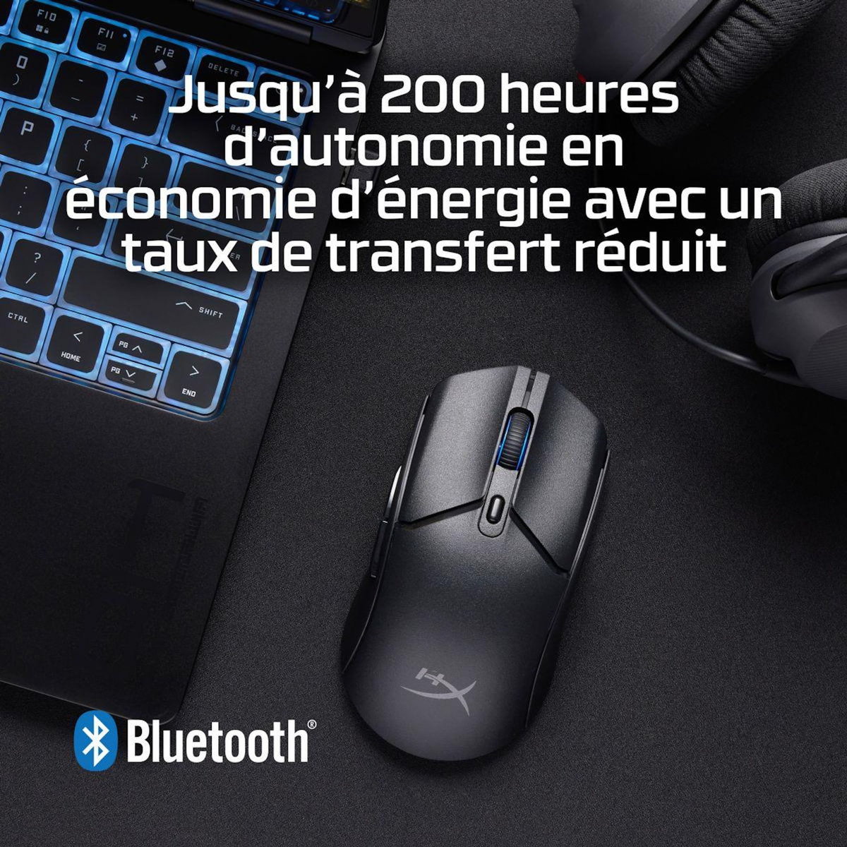 HyperX Souris Gamer Sans Fil Pulsefire Haste 2 Core Noire