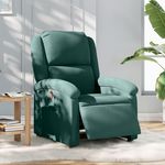 VIDAXL Fauteuil inclinable electrique vert fonce velours