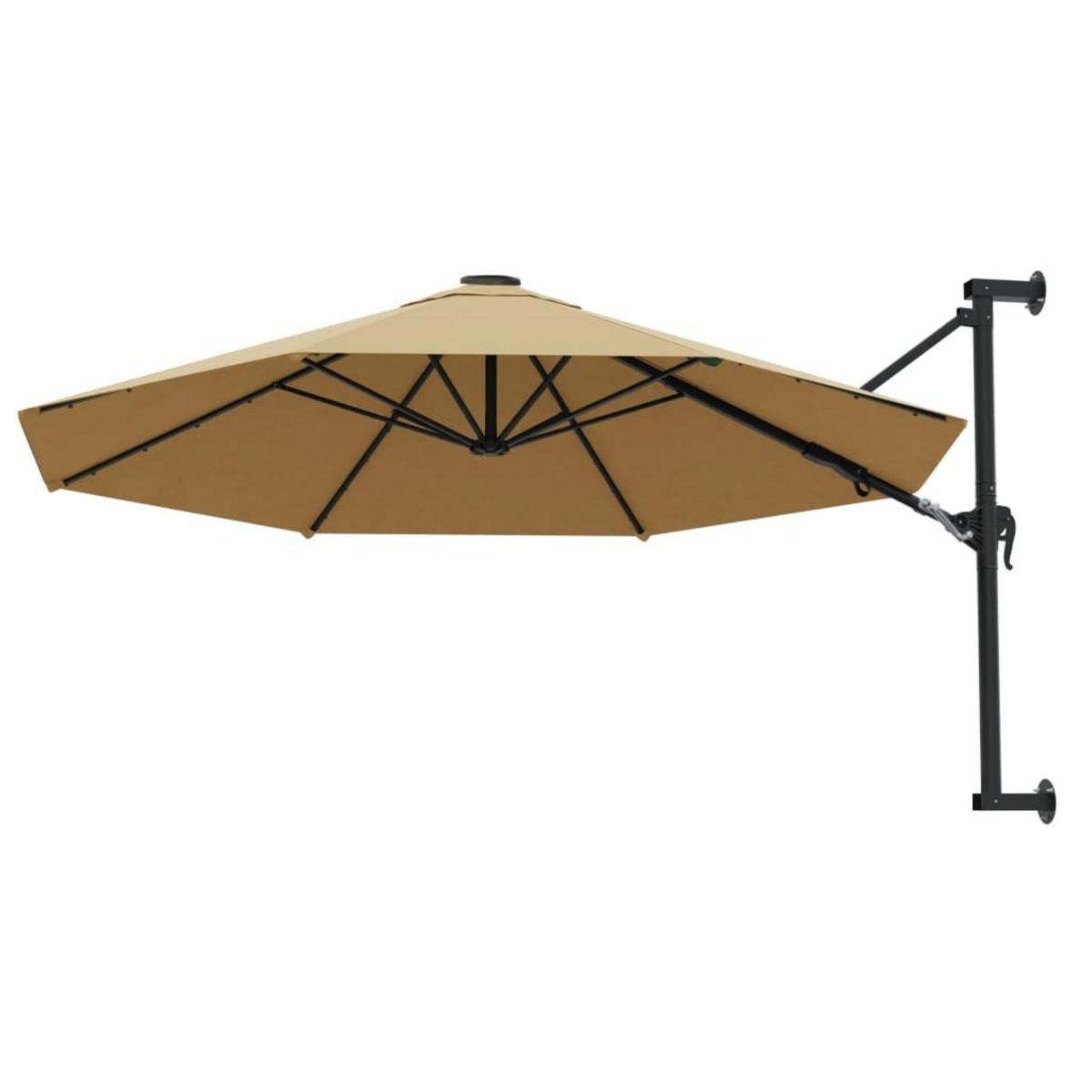 VIDAXL Parasol mural avec mat metallique 300 cm Taupe