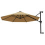 Voir la diapositive 3 : VIDAXL Parasol mural avec mat metallique 300 cm Taupe