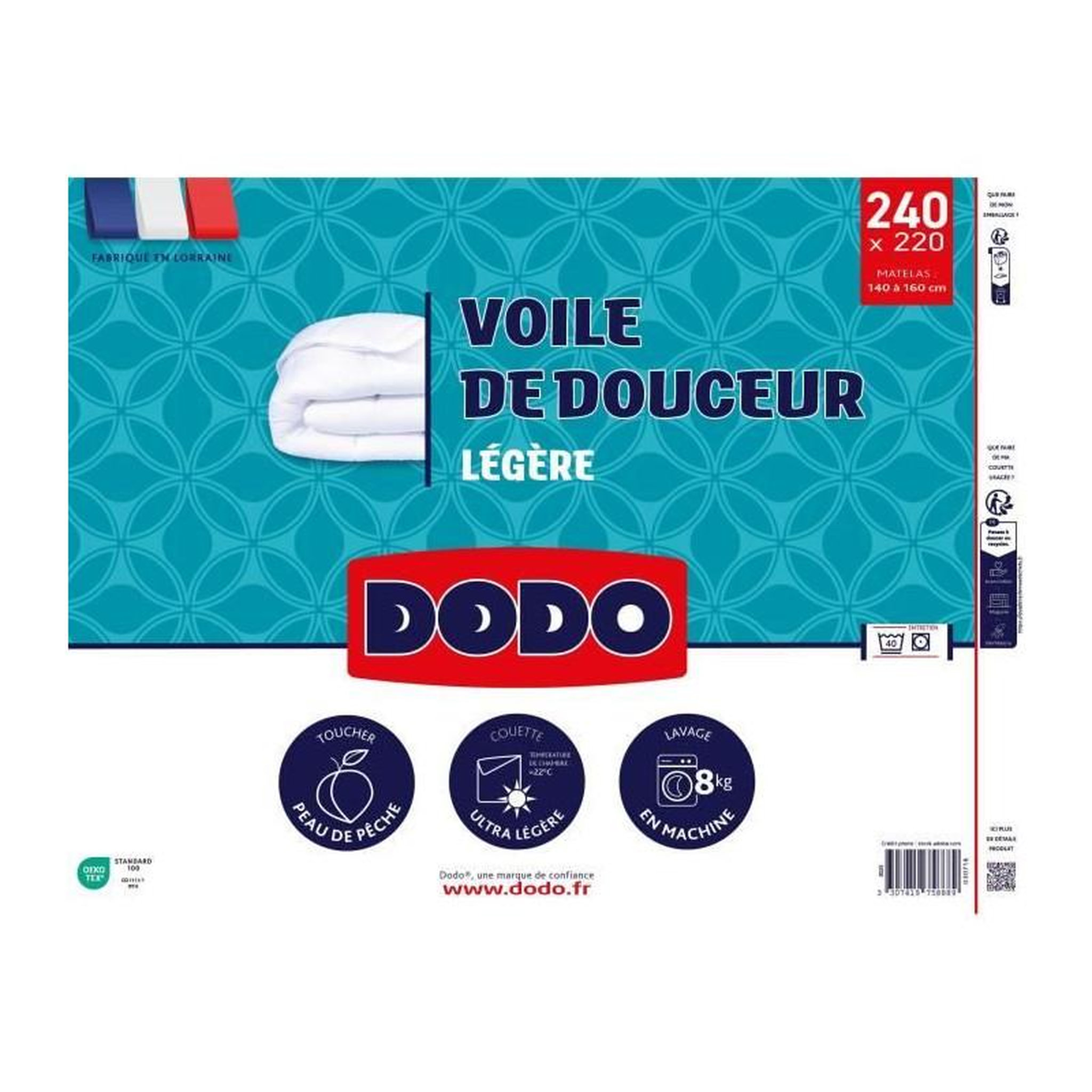 DODO DODO - Couette ultra légere 100 g/m² - VOILE DE DOUCEUR - 220 x 240 cm - Blanc