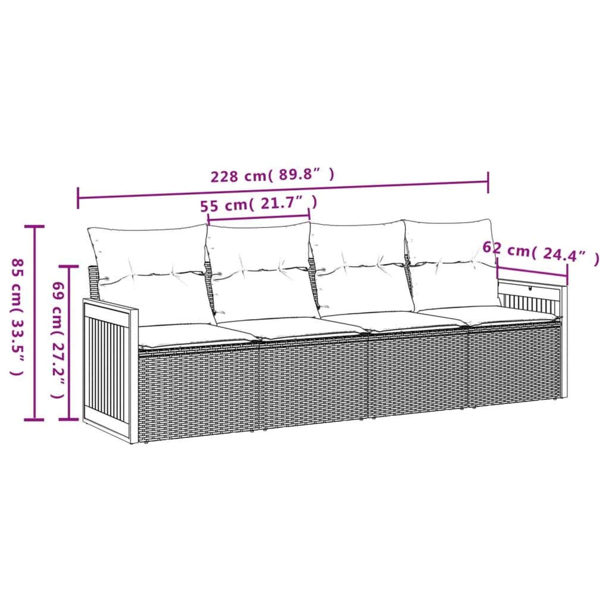 Voir la diapositive 6 : VIDAXL Salon de jardin 4 pcs avec coussins noir resine tressee