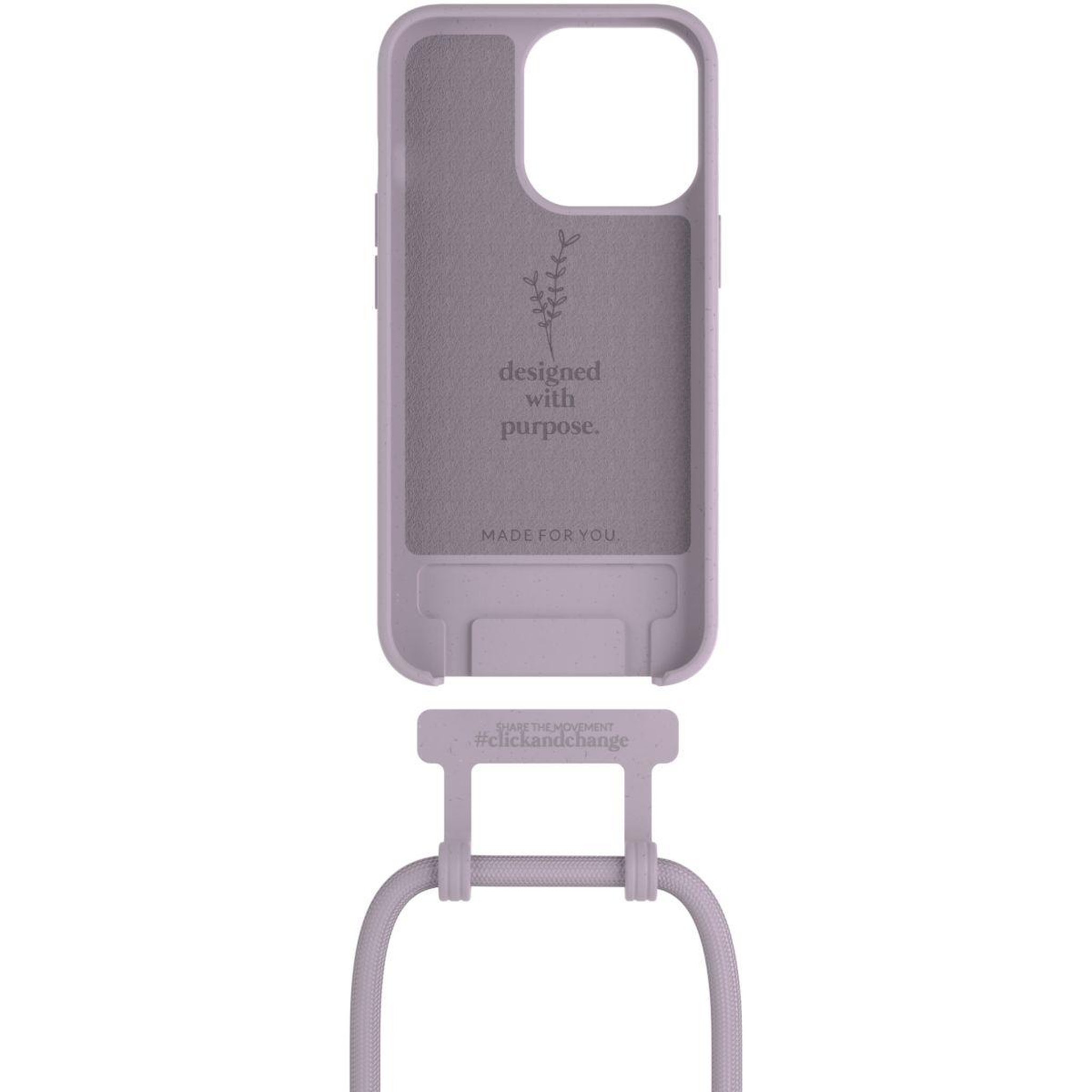 Voir la diapositive 4 : WOODCESSORIES Coque avec cordon iPhone 14 Pro Tour de cou lila