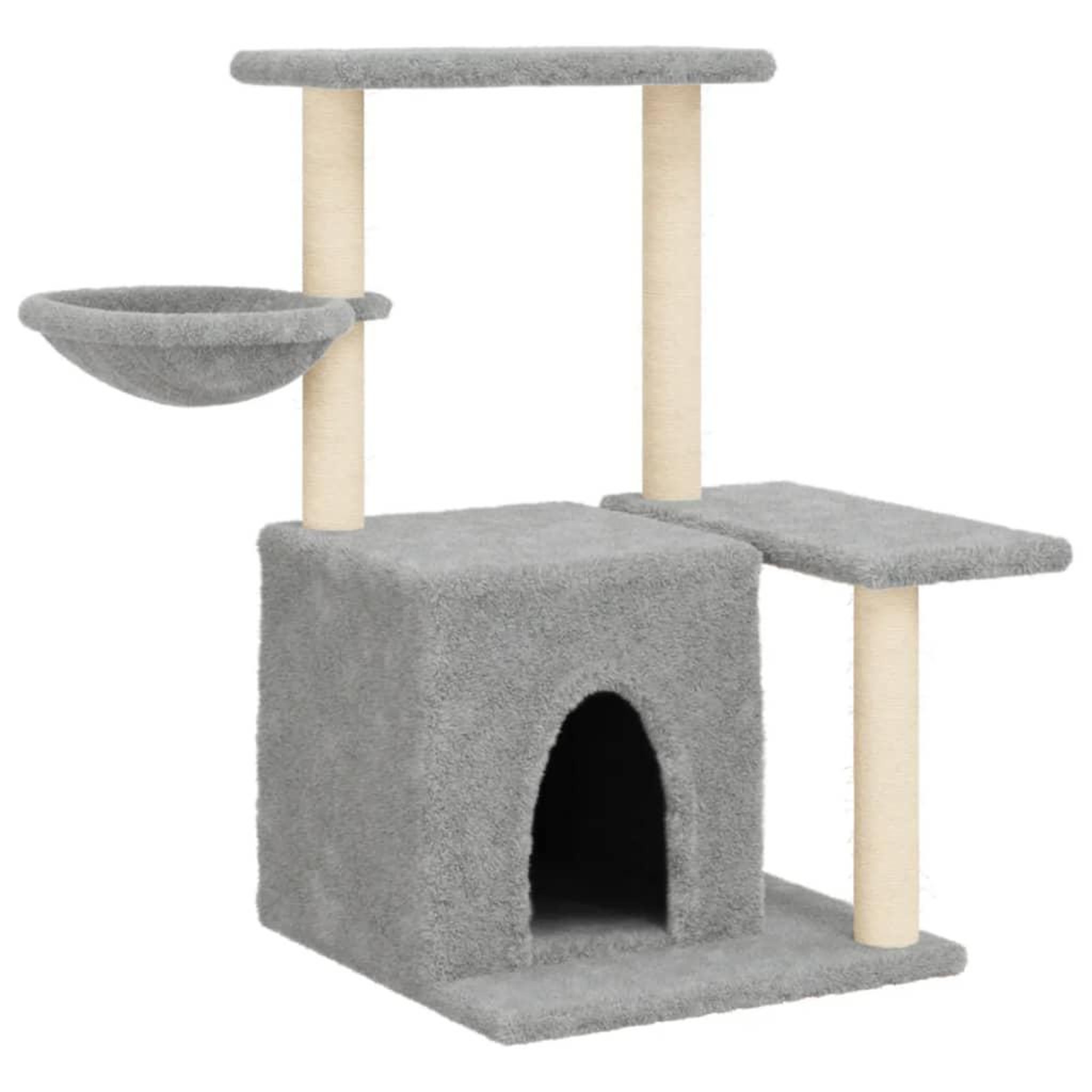 Voir la diapositive 2 : VIDAXL Arbre a chat avec griffoirs en sisal Gris clair 83 cm