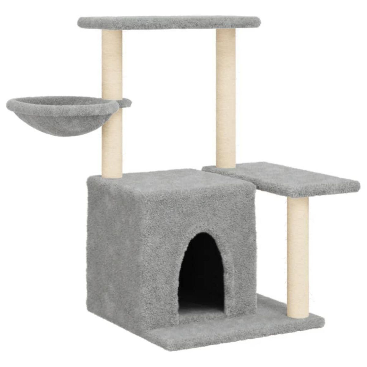 VIDAXL Arbre a chat avec griffoirs en sisal Gris clair 83 cm