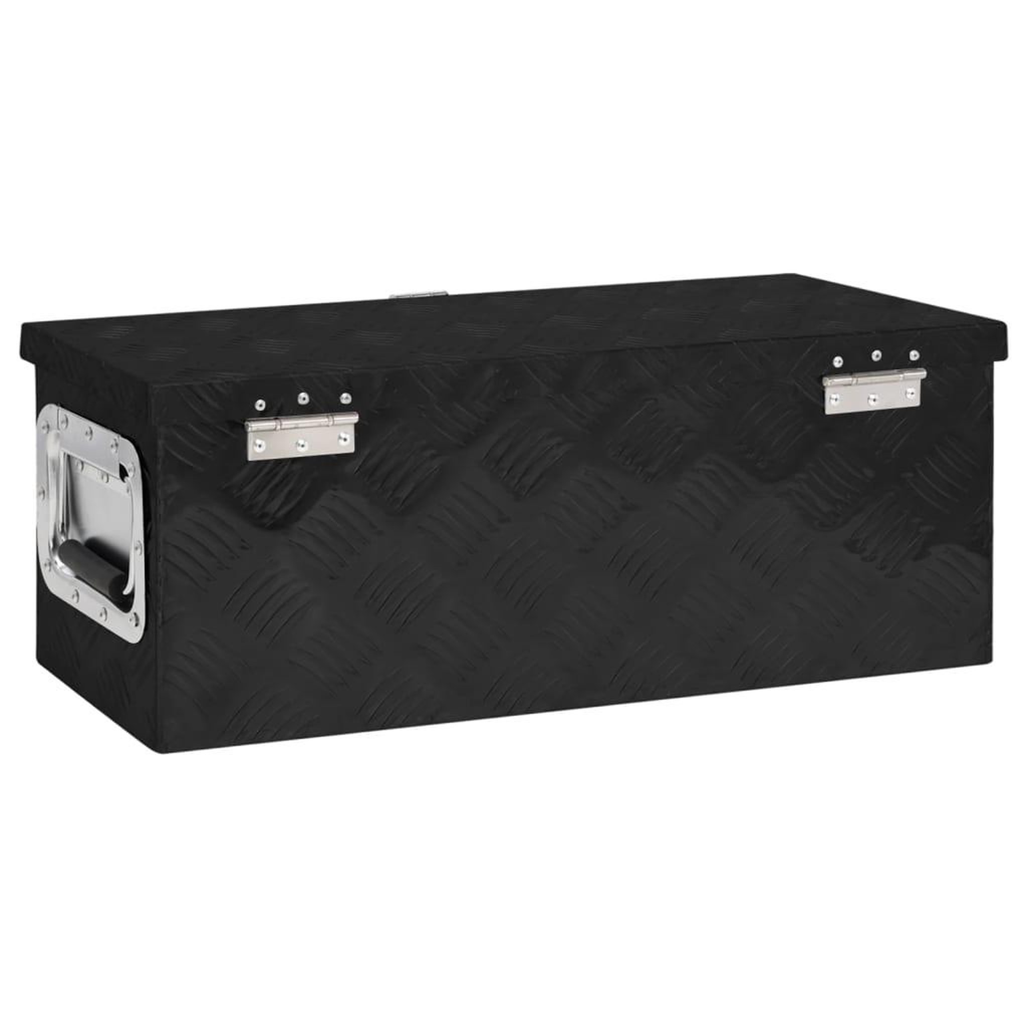 Voir la diapositive 4 : VIDAXL Boîte de rangement Noir 60x23,5x23 cm Aluminium