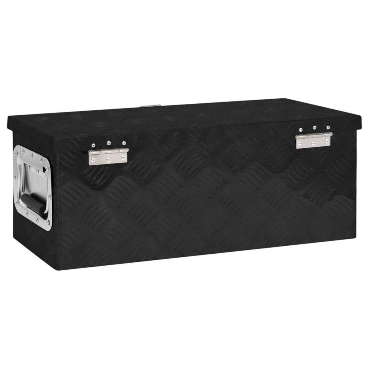 VIDAXL Boîte de rangement Noir 60x23,5x23 cm Aluminium