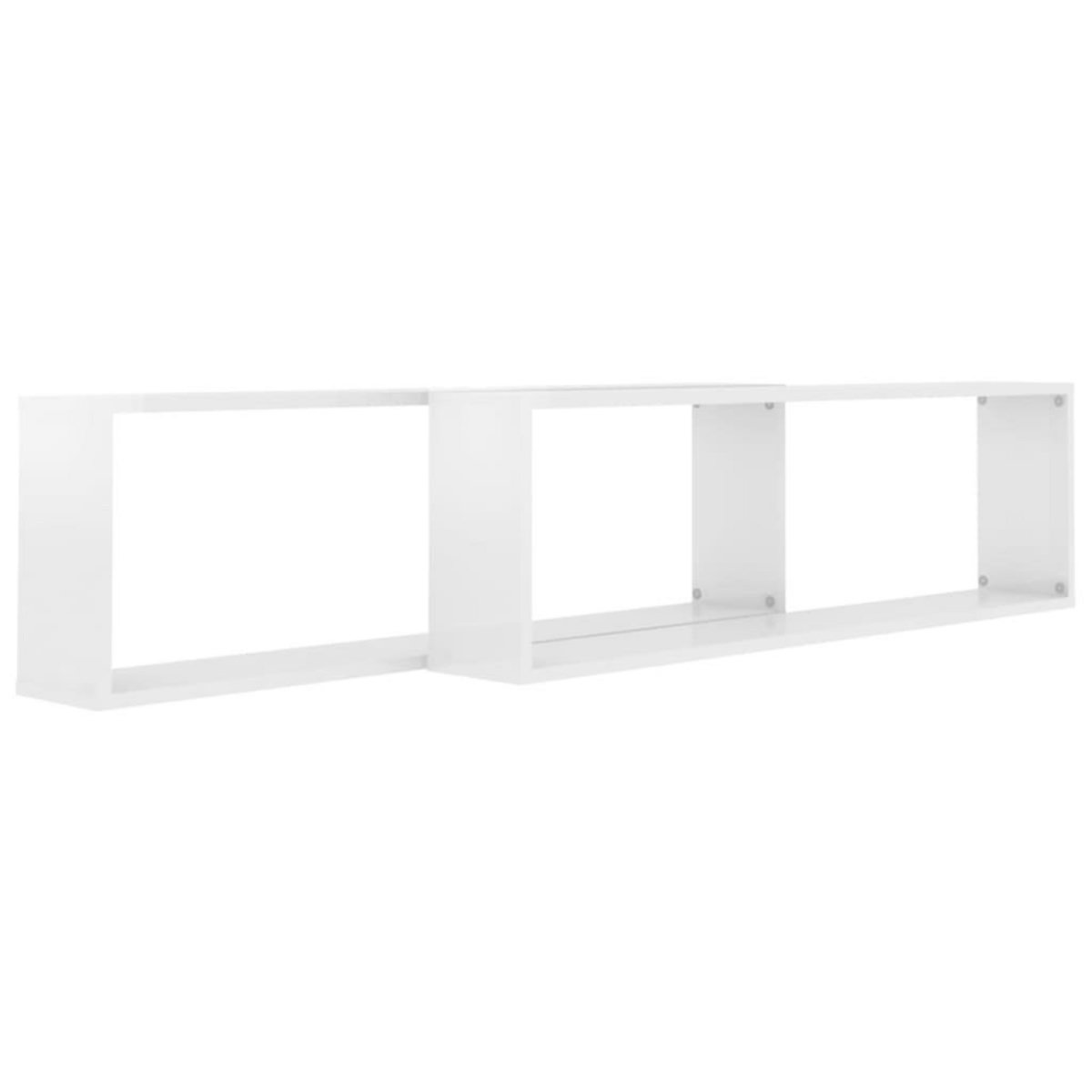 VIDAXL Etageres cube murales 2 pcs blanc brillant bois d'ingenierie