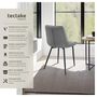 Voir la diapositive 2 : tectake Lot de chaises rembourrées aspect velours gris Lot de 4