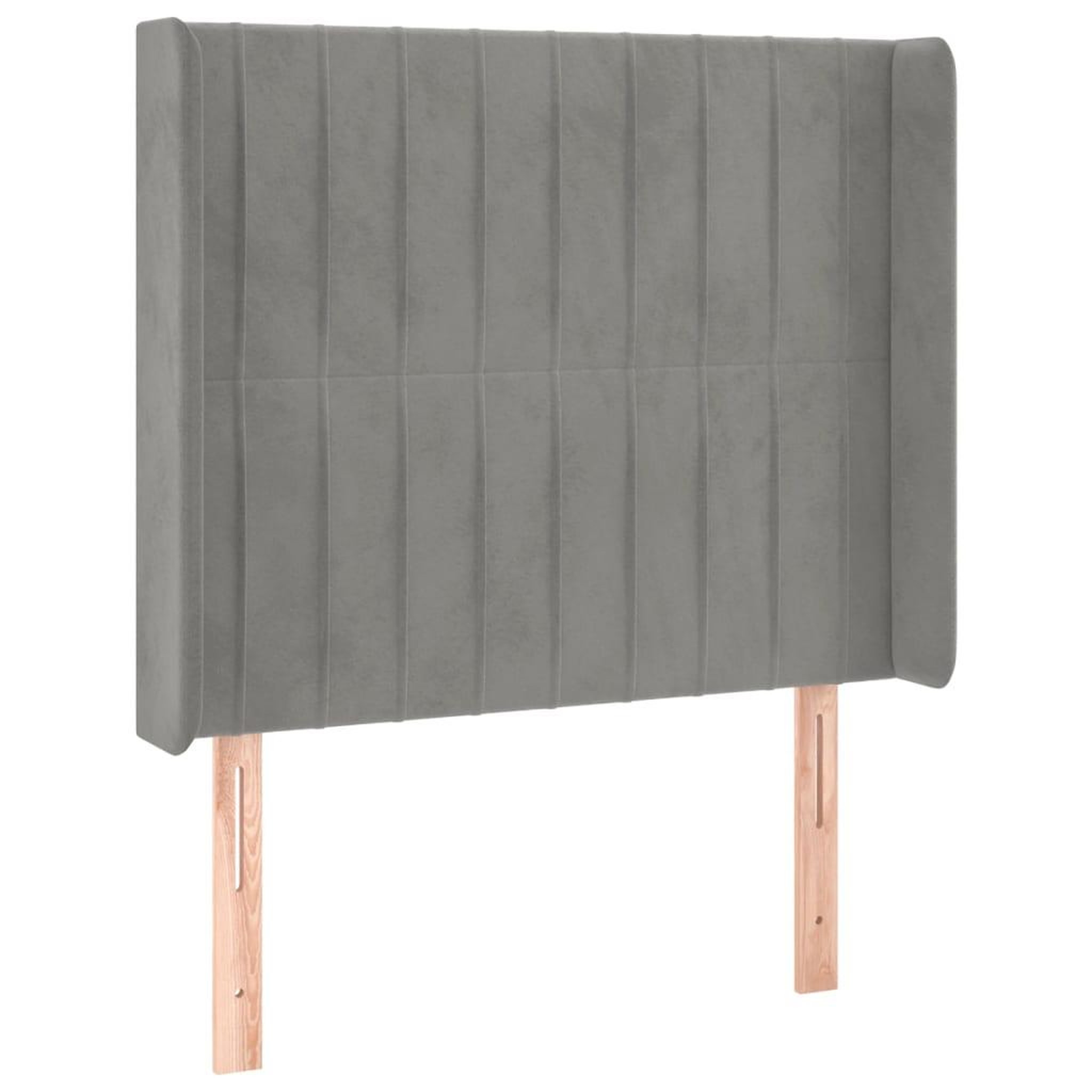 Voir la diapositive 2 : VIDAXL Tete de lit avec oreilles Gris clair 103x16x118/128 cm Velours