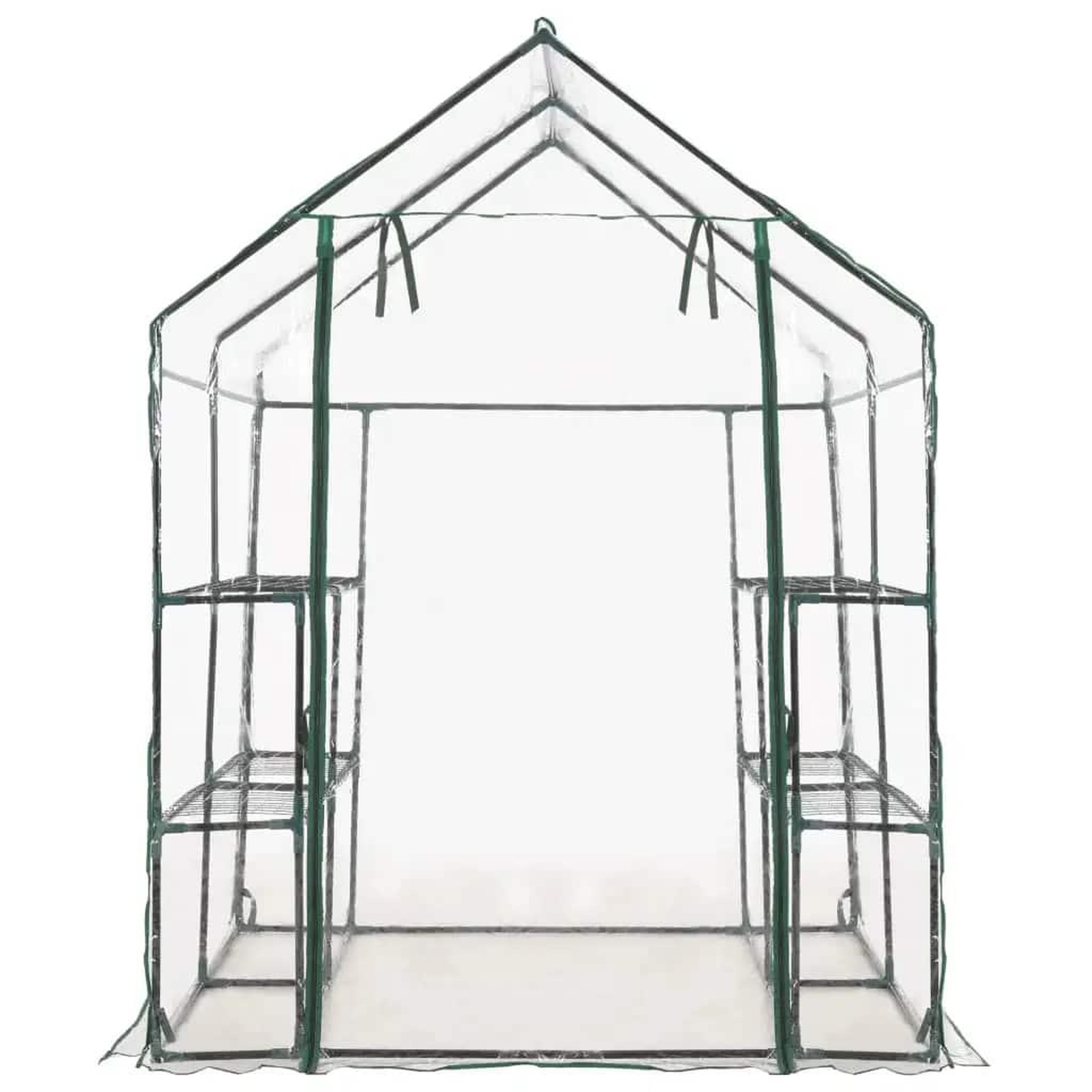 Voir la diapositive 4 : VIDAXL Serre avec 8 etageres 143x143x195 cm