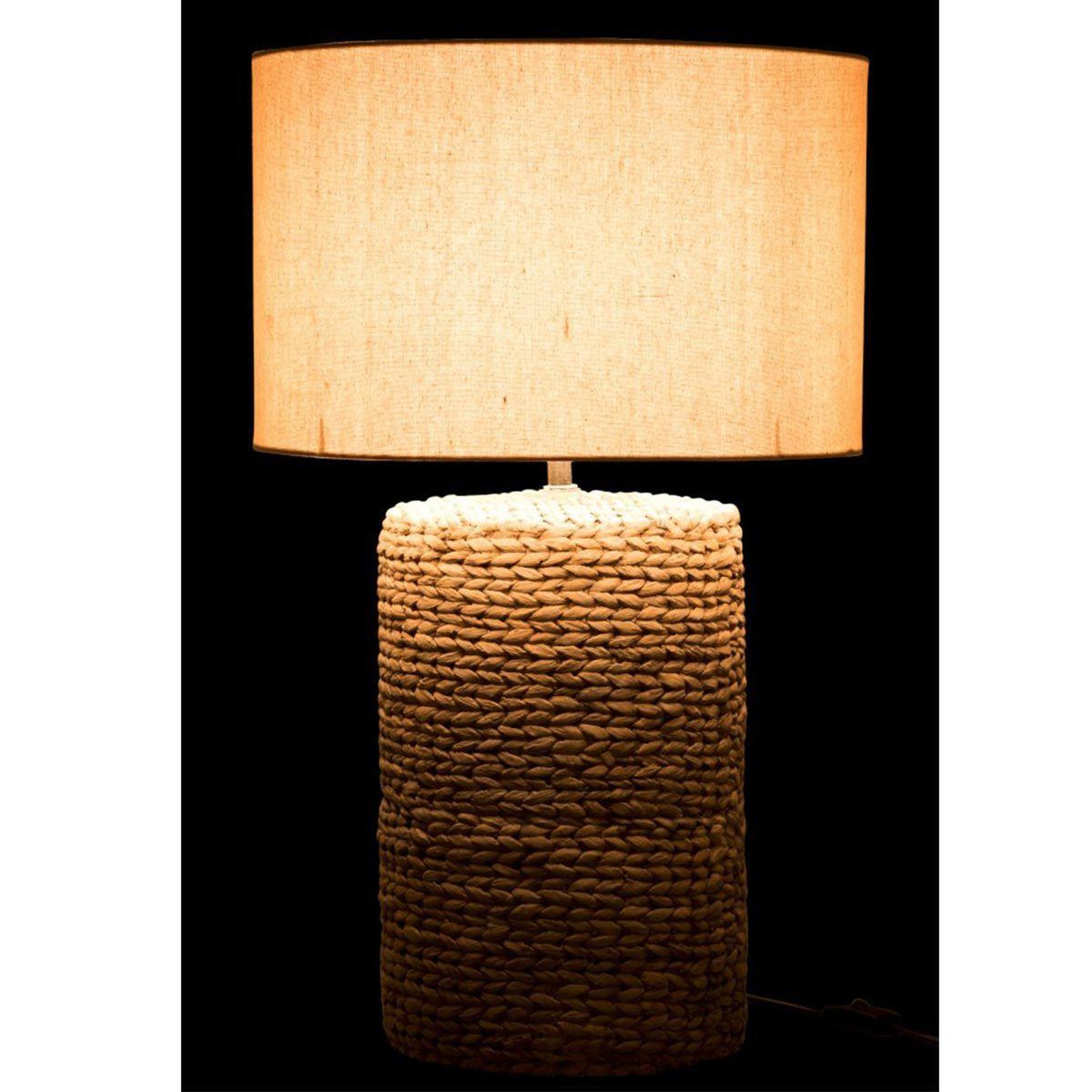 Voir la diapositive 3 : J-LINE Lampe à poser déco ciment  tressée  71cm naturel