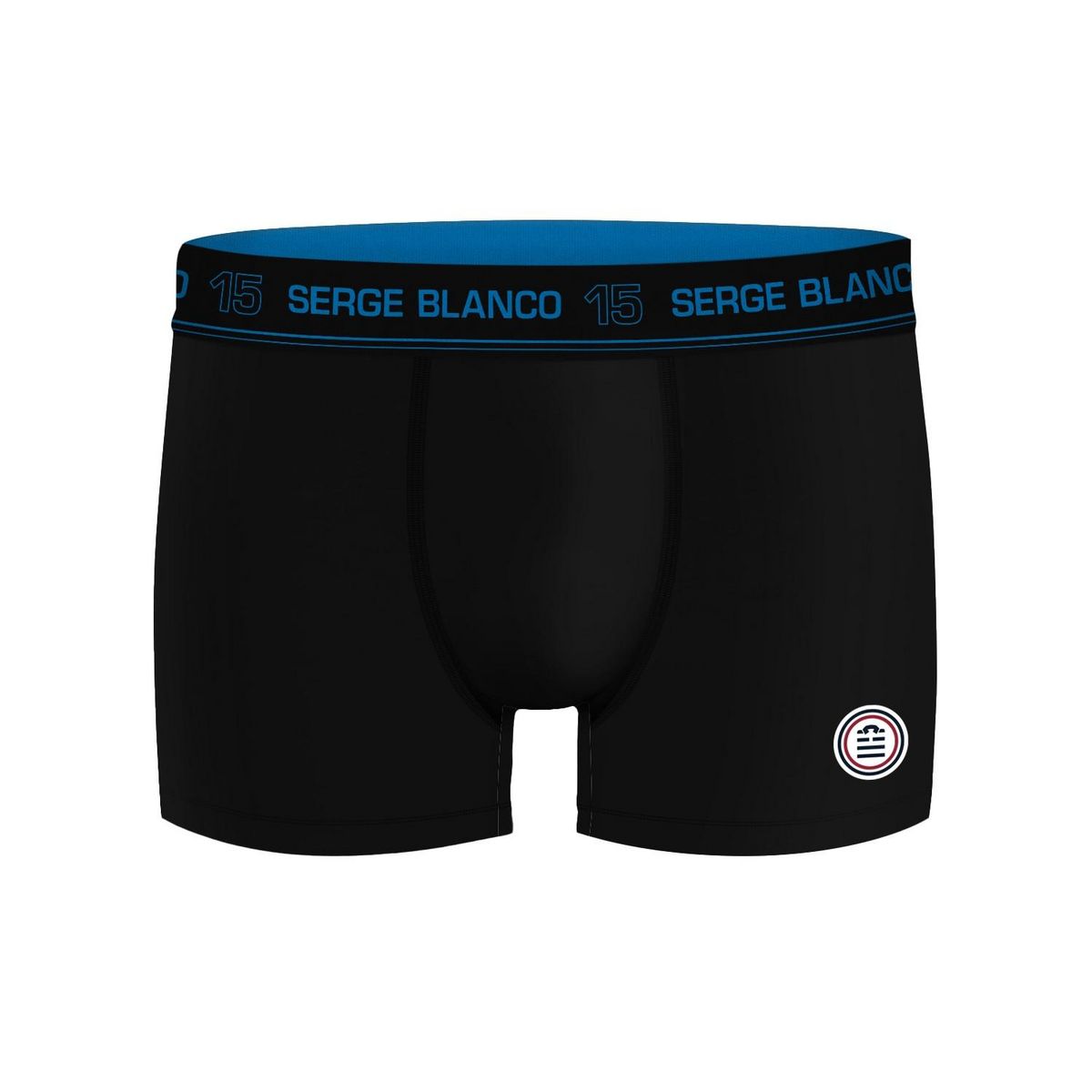 SERGE BLANCO Lot de 4 boxers homme en coton Class uni ceinture colorée