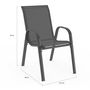 Voir la diapositive 6 : ID MARKET Salon de jardin MADRID table 240 CM et 10 chaises empilables gris anthracite plateau clair