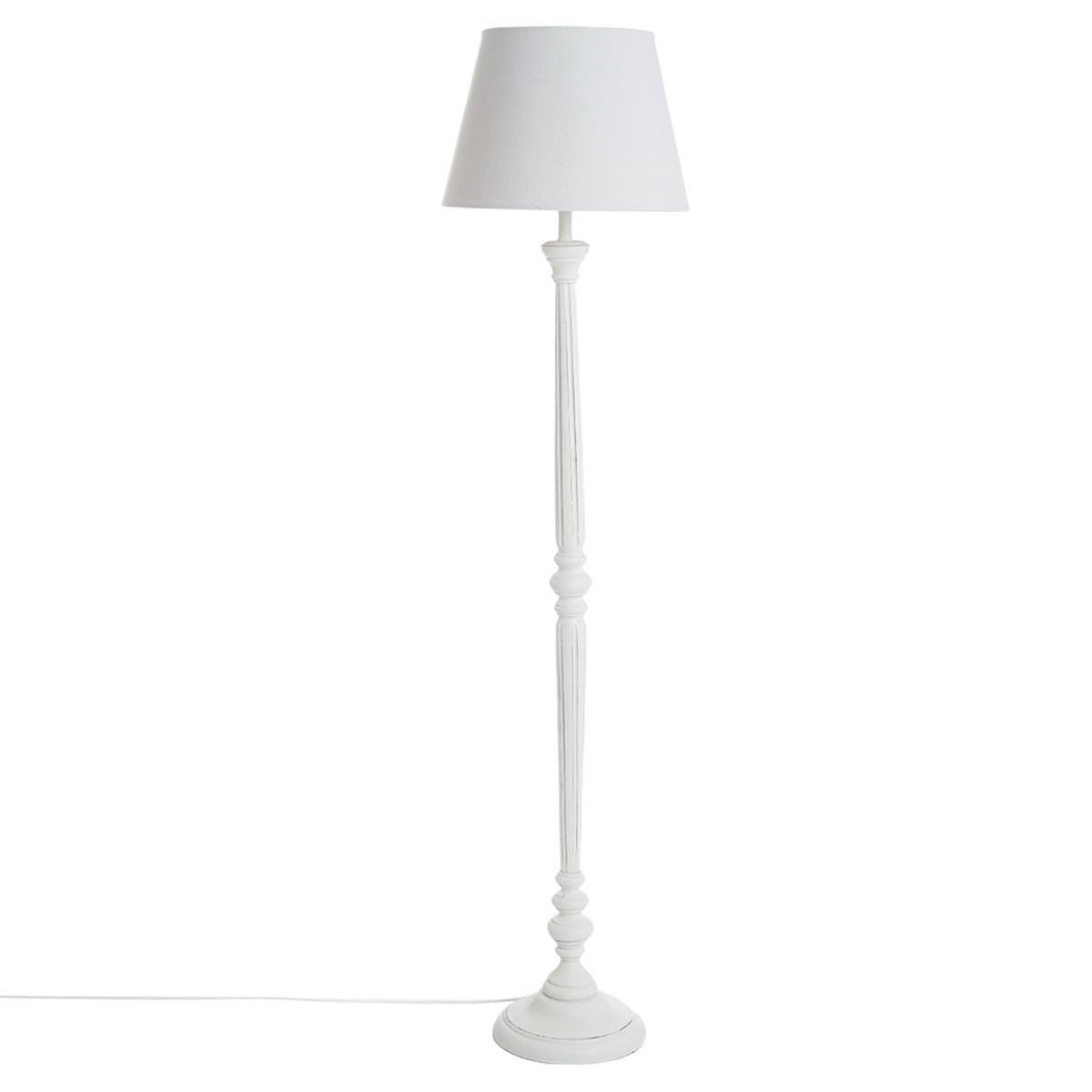 ATMOSPHERA Lampadaire Design en Bois  Léo  153cm Blanc