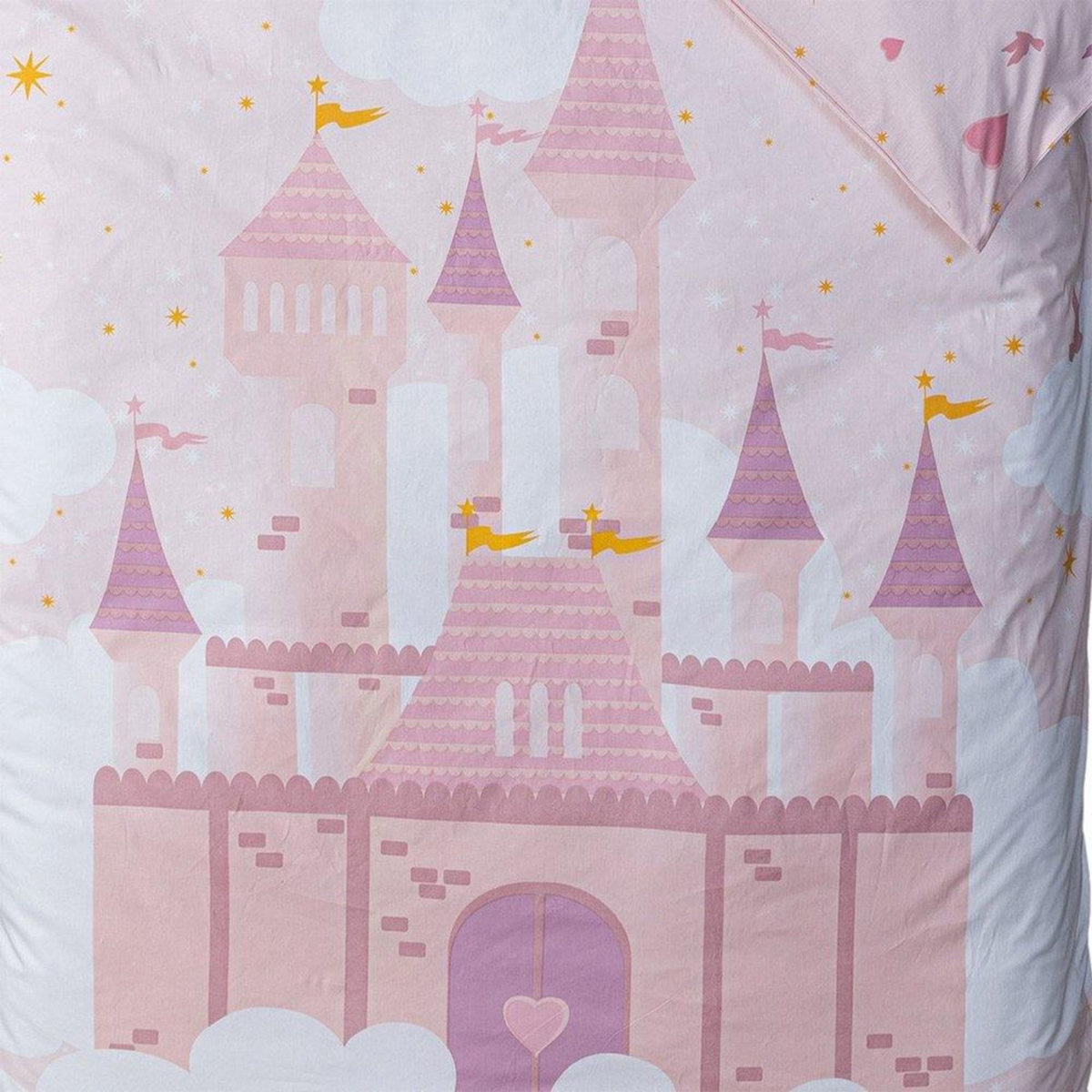 ATMOSPHERA Housse de couette enfant 140x200 Château + taie coton 57 fils