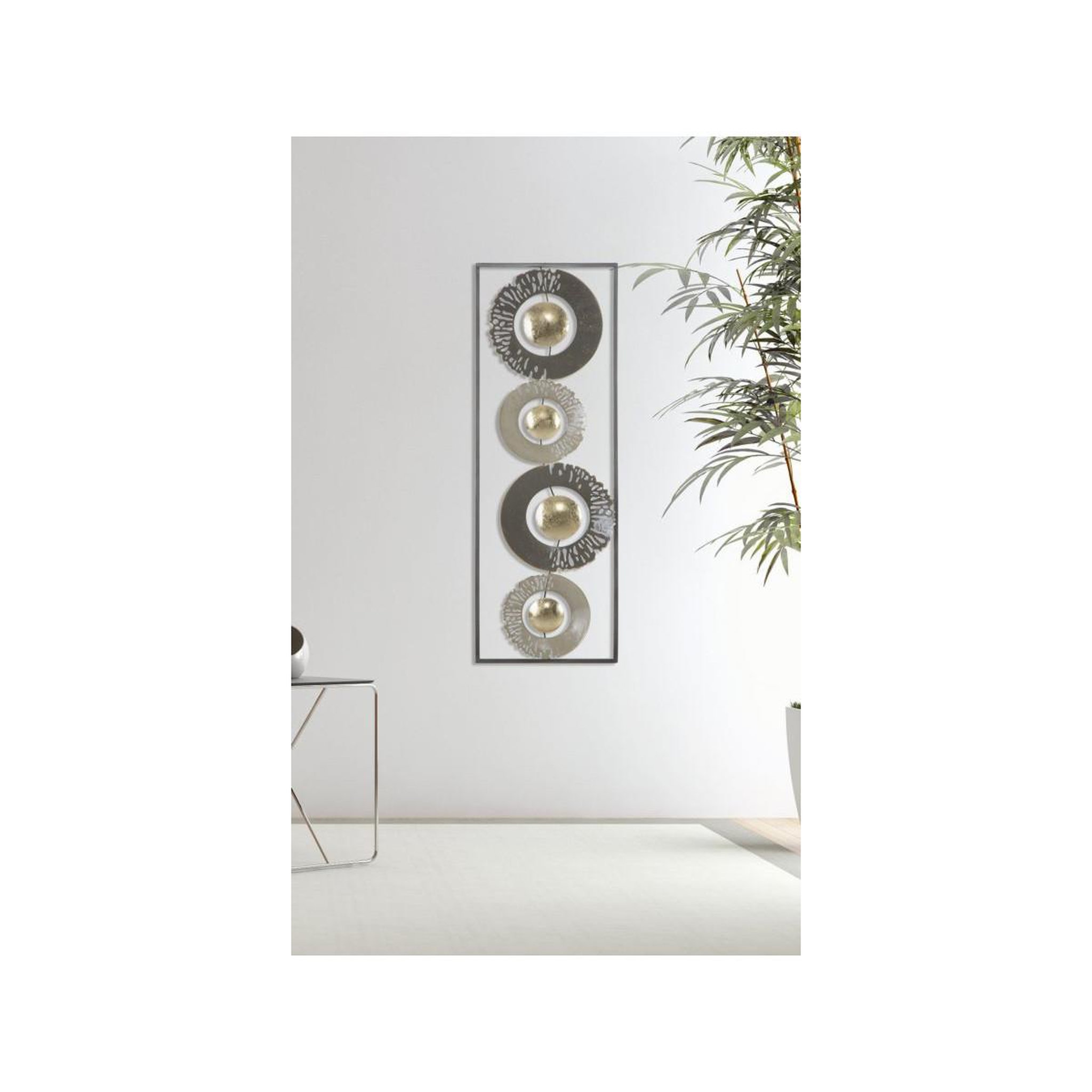 Voir la diapositive 6 : Paris Prix Décoration murale encadrée en métal  ring  89cm multicolore
