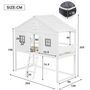 Voir la diapositive 3 : MERAX Lit cabane enfant 90x200cm bois et mdf coloris blanc