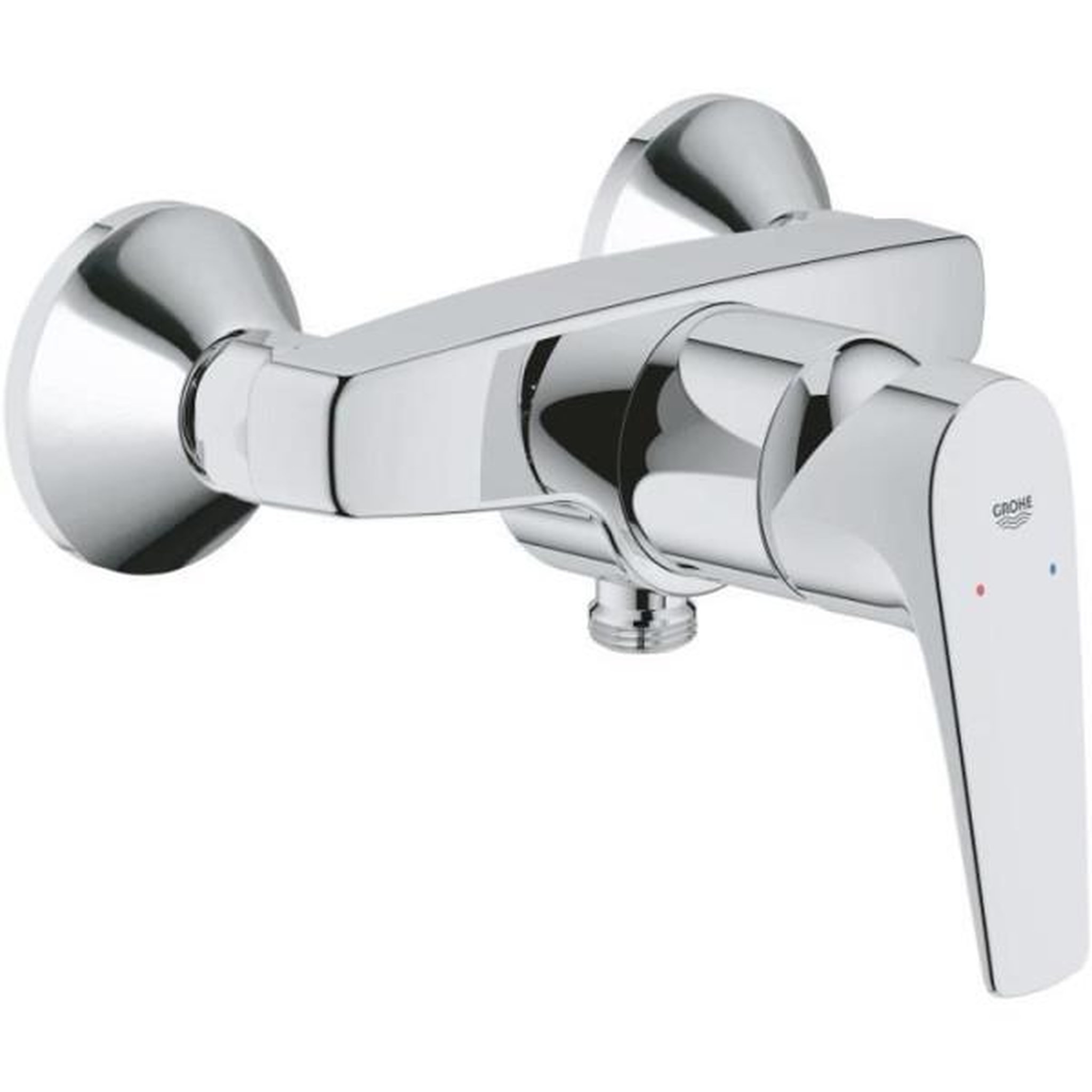 Grohe Grohe robinet douche monocommande start flow, montage mural, raccord fileté pour flexible en 1/2, rosaces métal incluses, 2377