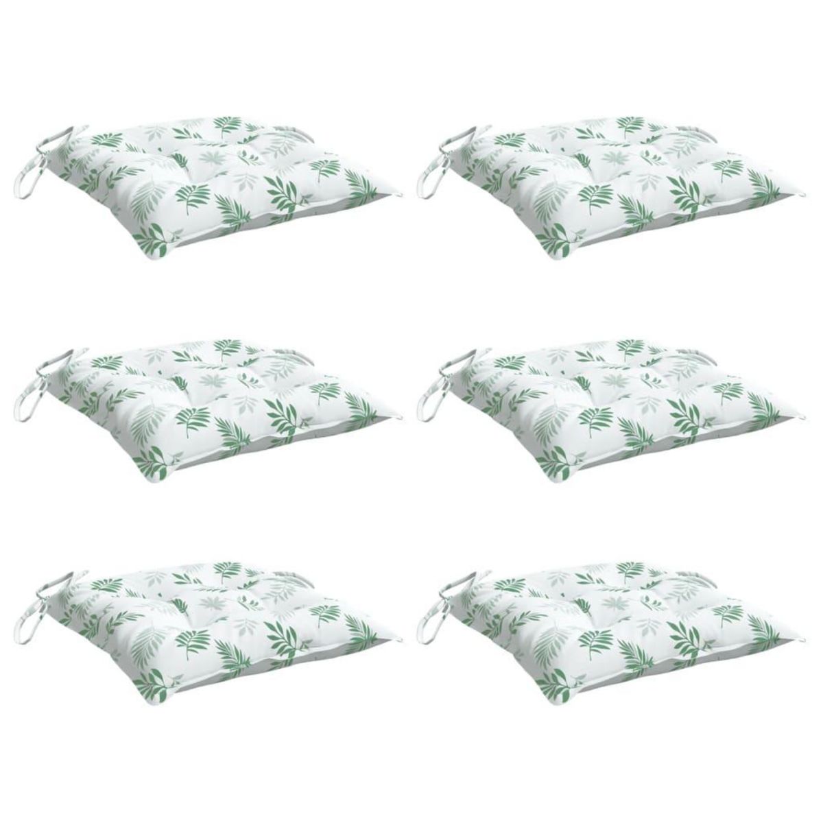 VIDAXL Coussins de chaise lot de 6 a motif de feuilles 50x50x7 cm