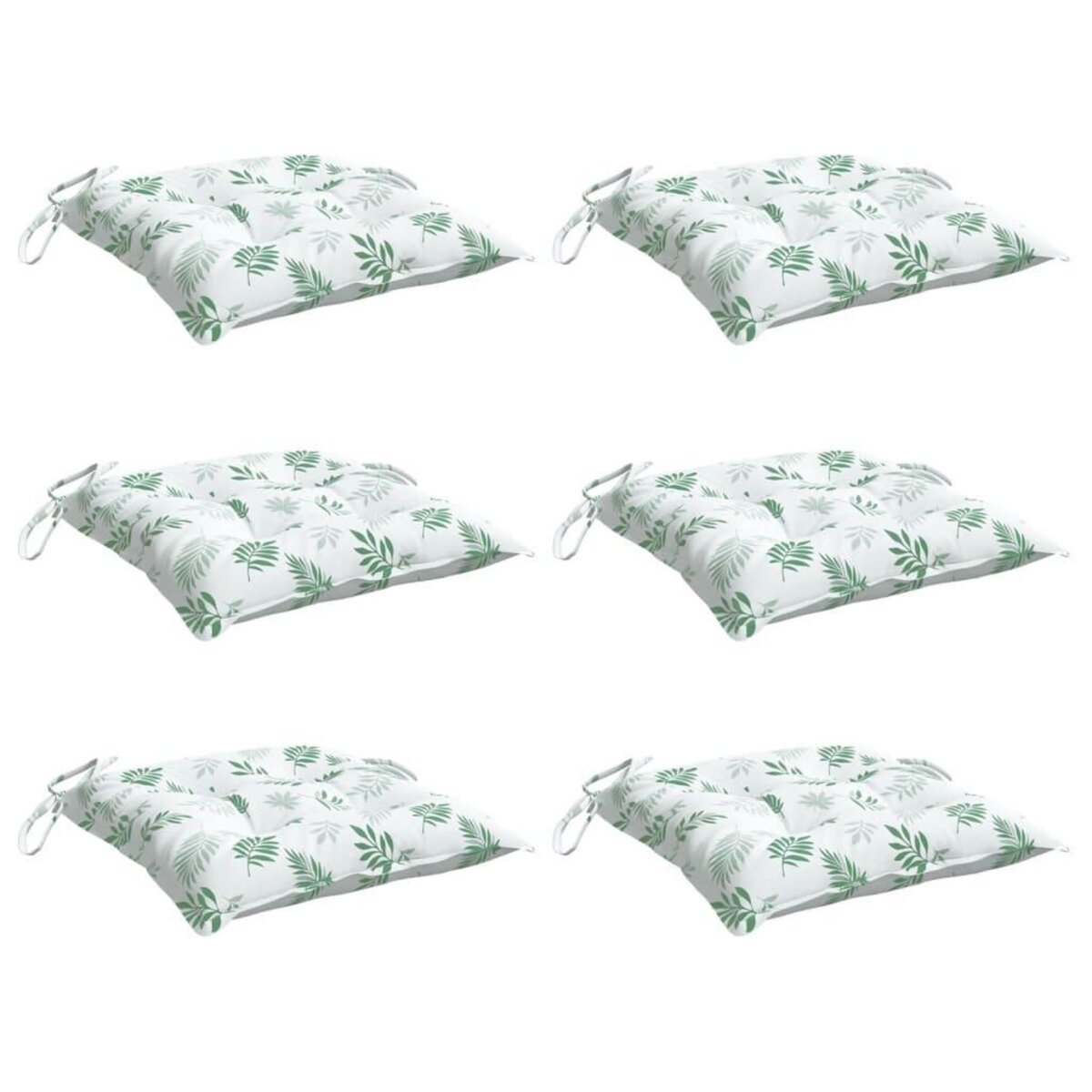 VIDAXL Coussins de chaise lot de 6 a motif de feuilles 50x50x7 cm