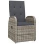 Voir la diapositive 3 : VIDAXL Chaise inclinable de jardin 2pc et coussins Resine tressee Gris