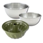 ZENKER Set pâtisserie avec moule à kouglof 25 cm, 2 bols à mixer et spatule Zenker