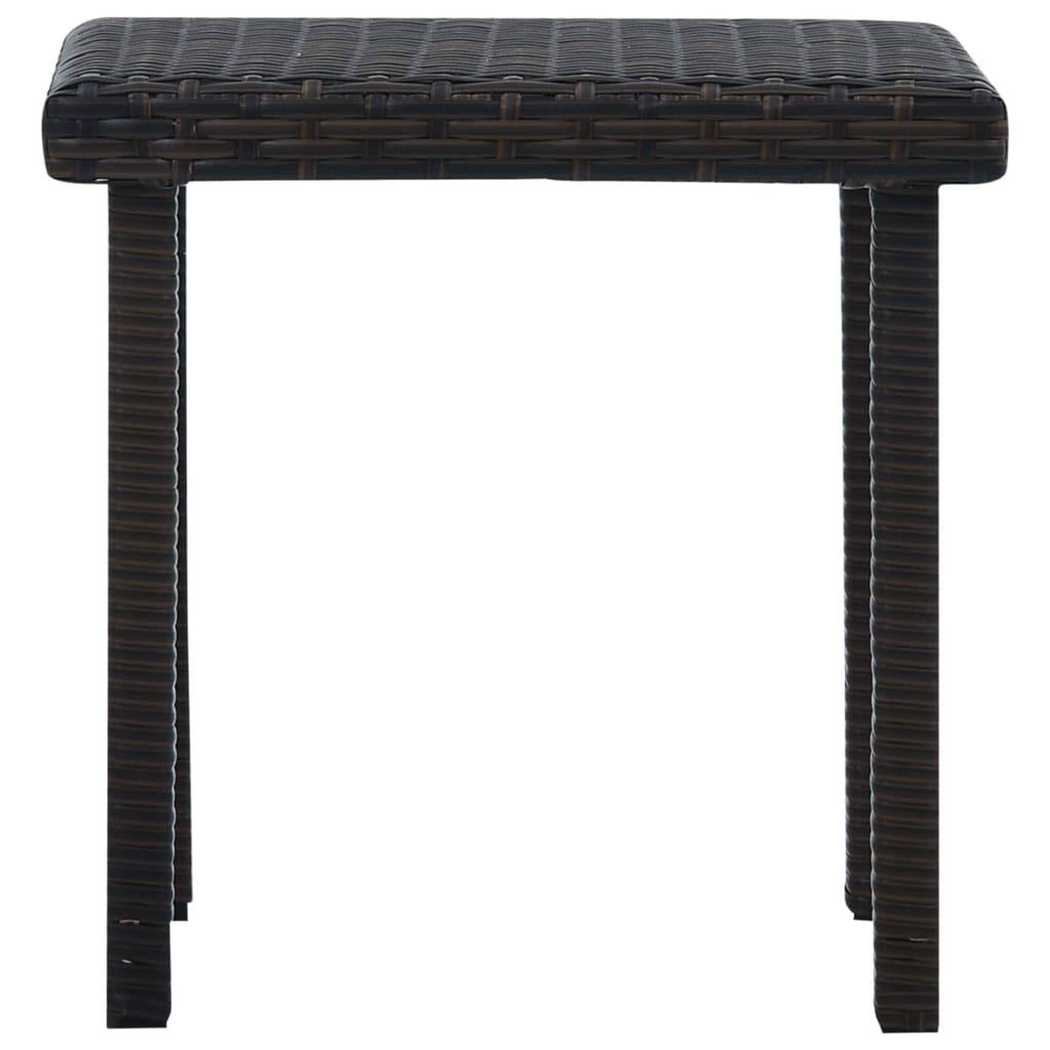 Voir la diapositive 2 : VIDAXL Table a the de jardin Marron 40x40x40 cm Resine tressee