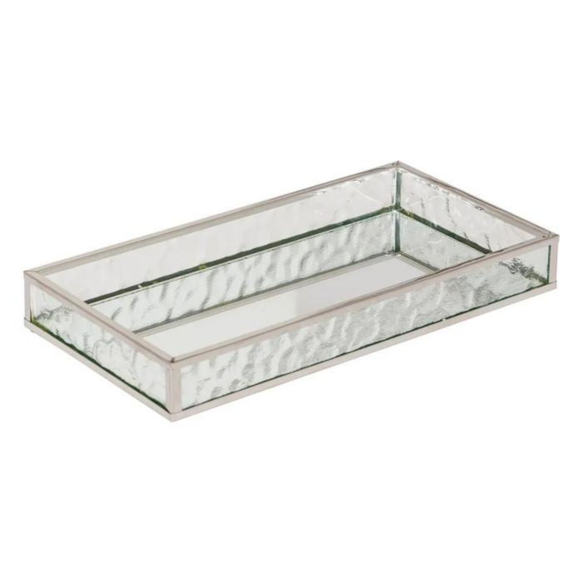 ATMOSPHERA Lot de 2 Plateaux Miroir en Verre  Ania  28cm Argent