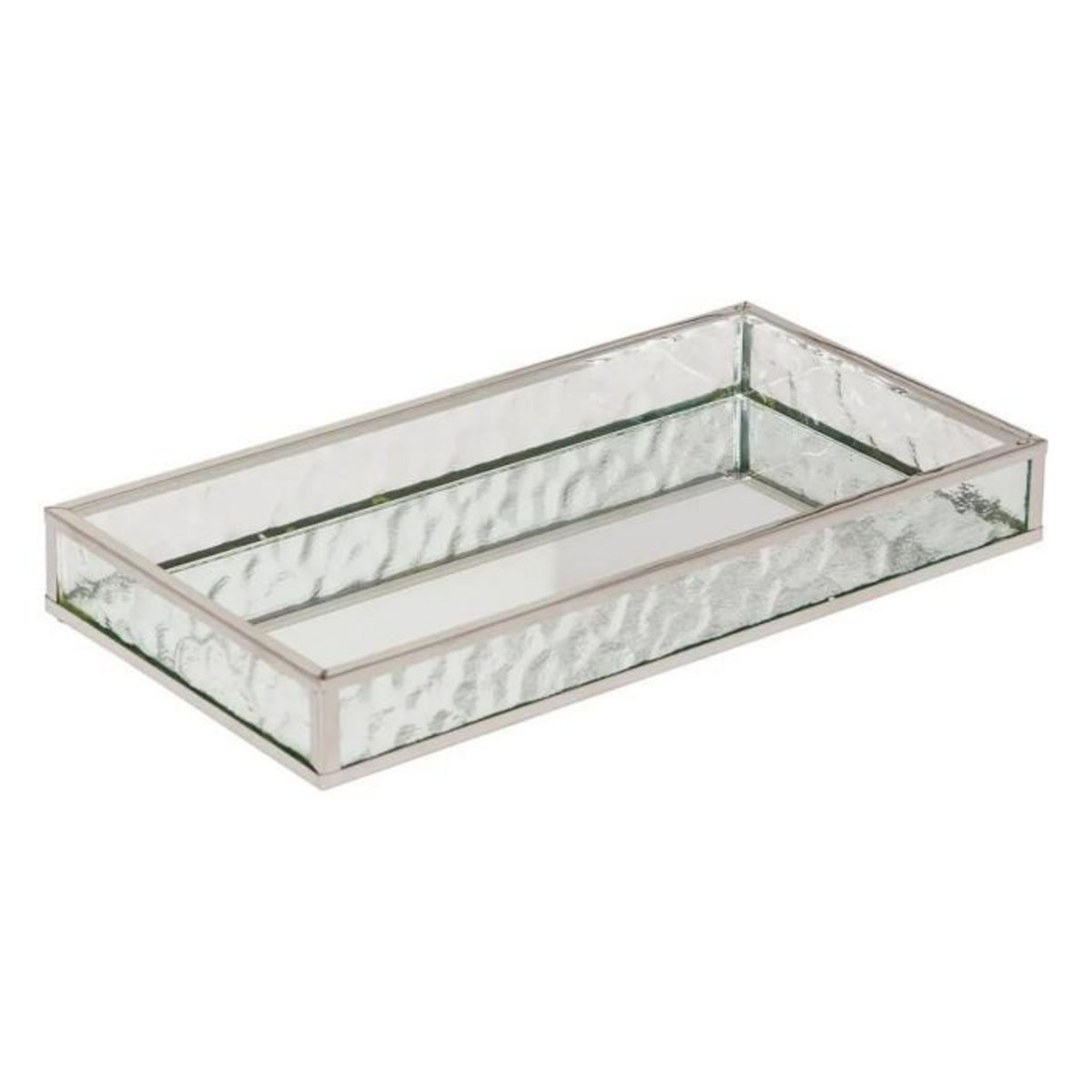 ATMOSPHERA Lot de 2 Plateaux Miroir en Verre  Ania  28cm Argent