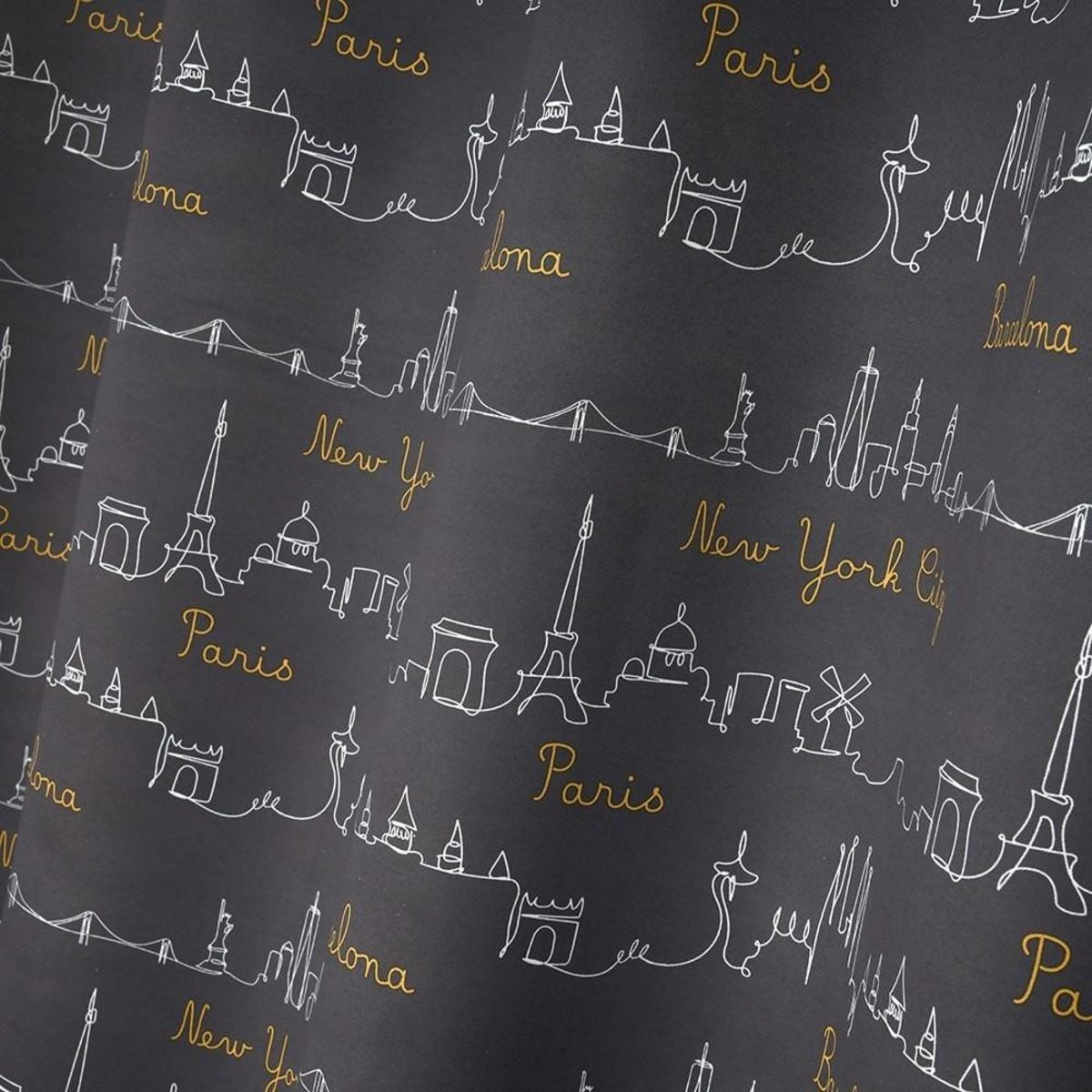 Lovely Casa Rideau à œillets occultant 140x260 cm Roadtrip anthracite