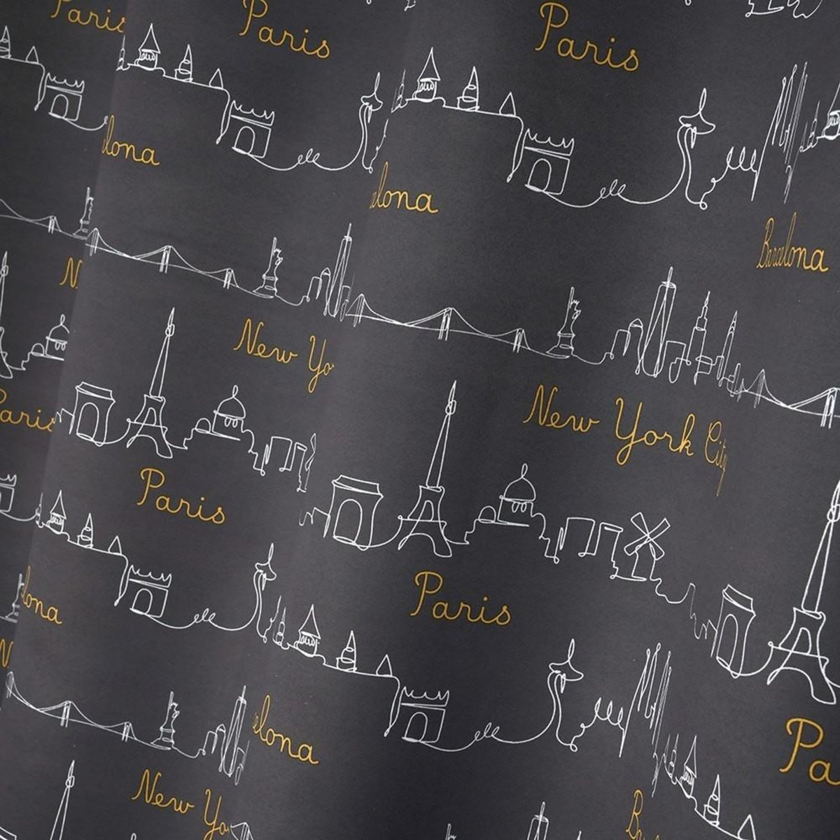 Lovely Casa Rideau à œillets occultant 140x260 cm Roadtrip anthracite