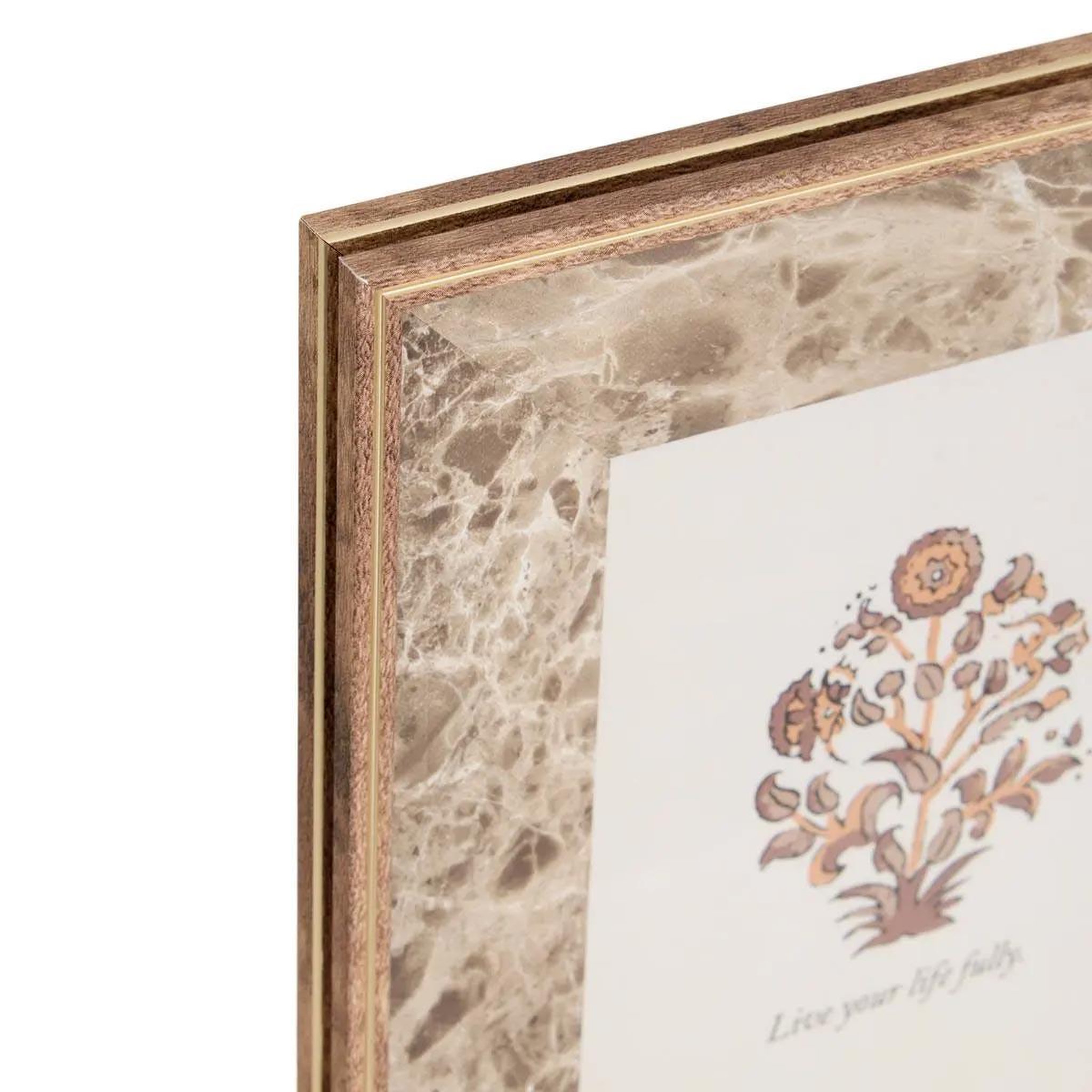 Voir la diapositive 2 : ATMOSPHERA Cadre photo effet marbre  mable  10x15cm marron