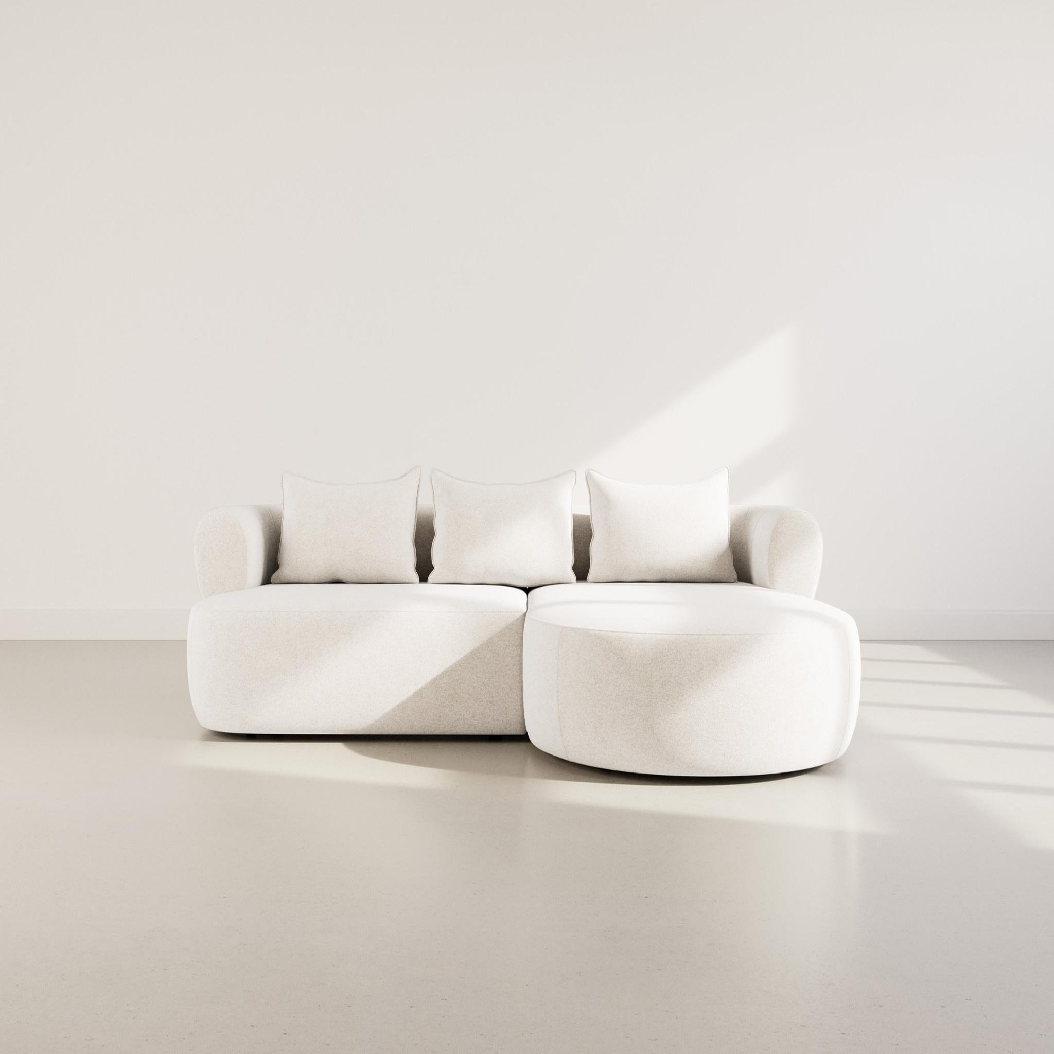 Voir la diapositive 2 : BEST MOBILIER Angela - canapé d'angle droit 4 places en velours texturé