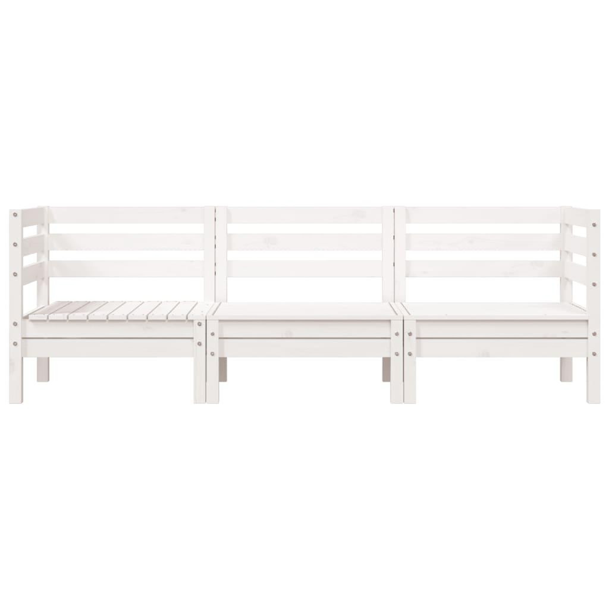 Voir la diapositive 4 : VIDAXL Canape de jardin 3 places blanc bois de pin massif