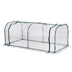 HOMCOM Serre de jardin tunnel 2L x 1l x 0,8H m tente bâche transparent acier