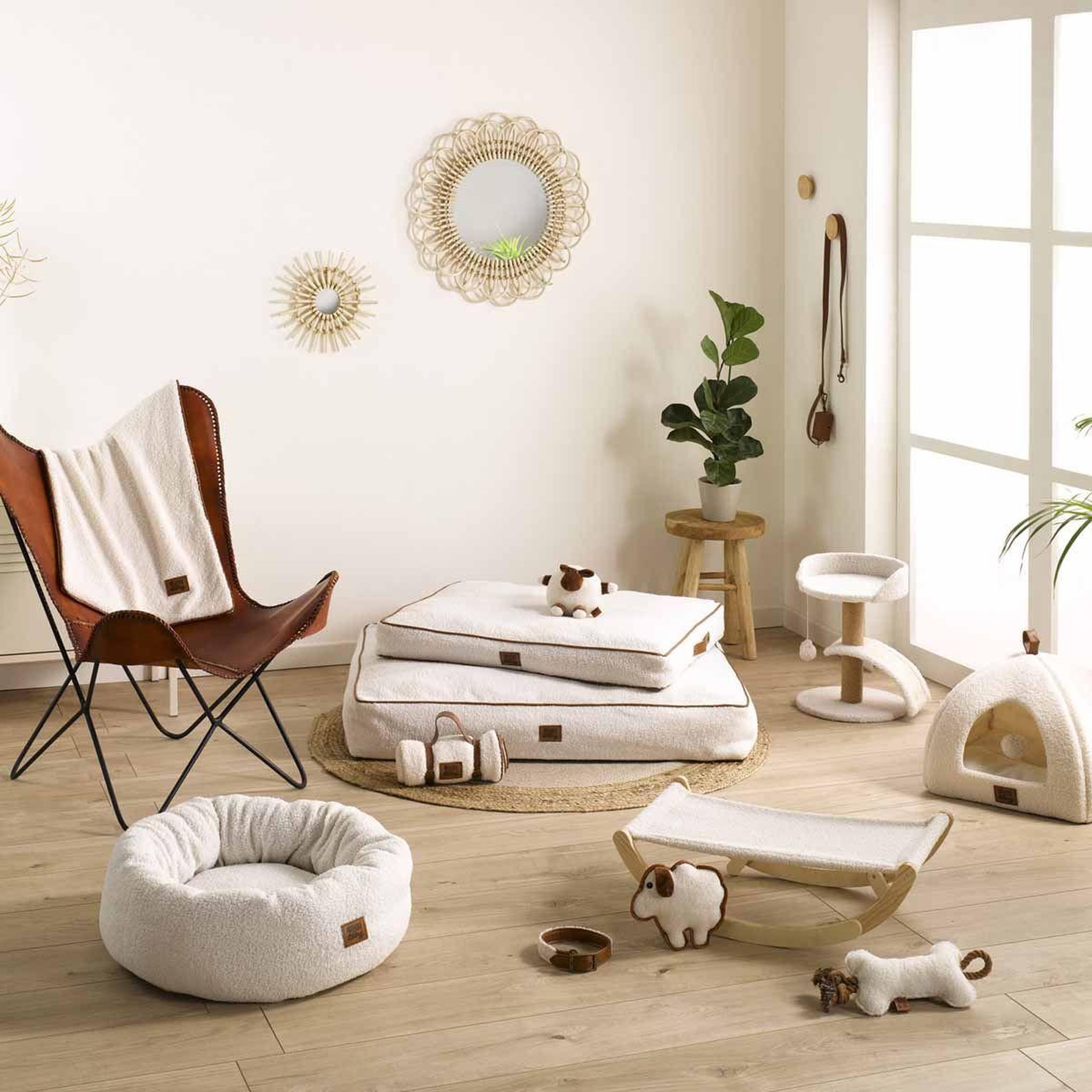 Voir la diapositive 4 : LOVE STORY Jouet peluche os pour chien  wooly  37cm écru