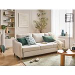 LISA DESIGN Will - canapé 3 places - convertible - en tissu. Coloris disponibles : Beige