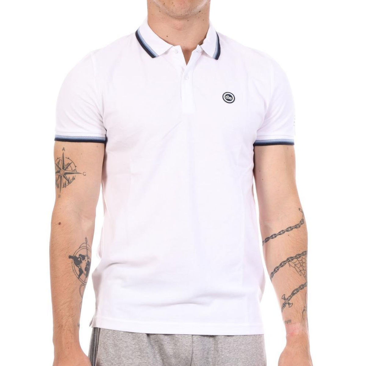 TBS Polo Blanc Homme TBS Yvanee