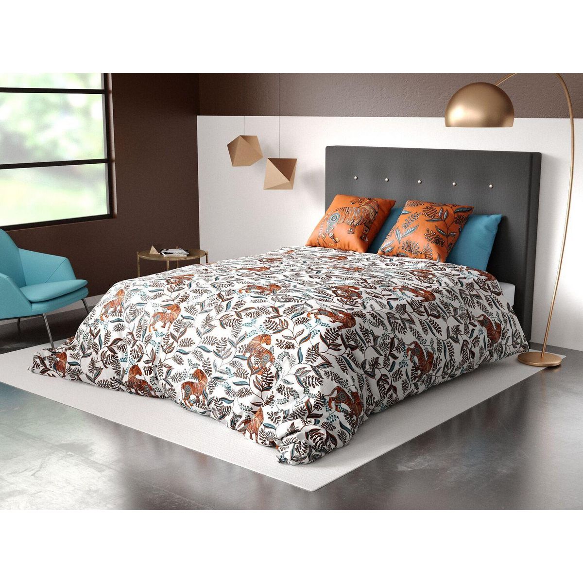 Les Ateliers du Linge Parure housse de couette 100% coton 57fils-savane